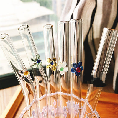 Creative Flower Glass Straw